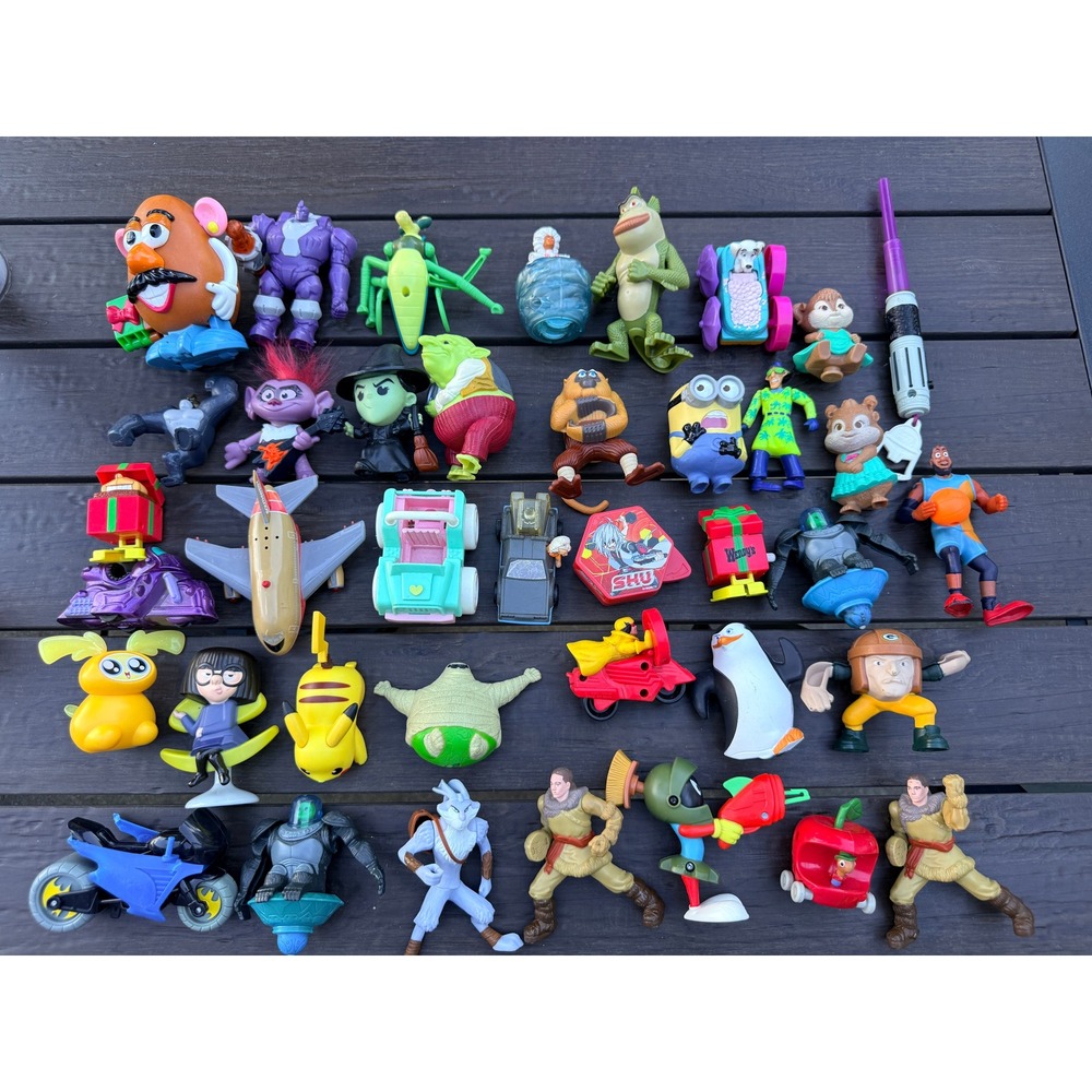 Vintage Fast Food Toy Lot Disney Pixar Looney Tunes McDonald's Wendy's 30+ Pc BT
